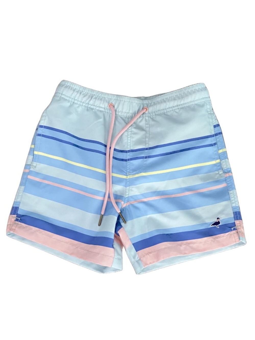 Properly Tied Santa Monica Striped Swim Trunks with Pink Drawstring size 6